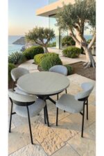 fursimo Adore Serisi Açılabilir Yemek Masası Takımı 100x100 → 135x100 cm | 1. Sınıf MDF Lak Panel | Metal Ay - Görsel 8