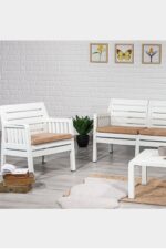 Modalife Lara 3 1 1 S Bahçe Takımı Beyaz - Görsel 5