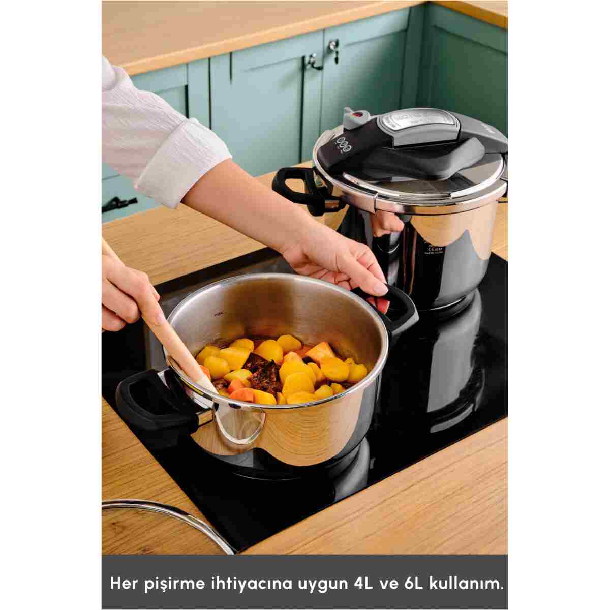 Karaca Perfect Gray Indüksiyon Tabanlı Düdüklü Tencere Seti 4+6 Litre - Görsel 7