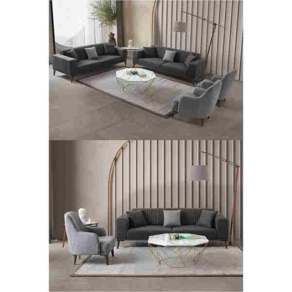EDSY HOME Regnar 3+3+1+1 Koltuk Takımı Antrasit