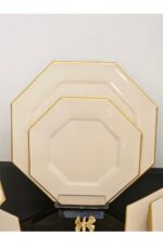 atabey home collection Krem Gold Cam 6 Kişilik 31 Parça Pasta Çay Servis Ikram Takımı - Görsel 3