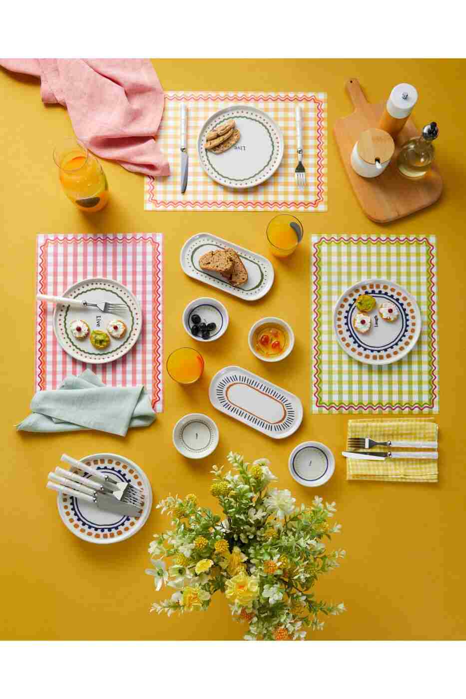4c19b514cff88d316ef41333bbf583d0 English Home Wordy Seramik Kahvaltı Takımı 14 parça 6 kişilik Renkli - Görsel 1