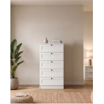 SARMOBİ Terra 5 Çekmeceli Şifonyer/Çamaşırlık 50x105x42 cm Beyaz – Modern Tasarım