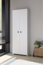 alpaevmobilya 150 Cm 2 Kapaklı 5 Raflı Geniş Çok Amaçlı Yatak Odası Kıyafet Dolabı Düzenleyici Ve Organizer - Görsel 6