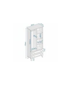 KZNMOB HOME Stil 2 Kapaklı 2 Çekmeceli Modern Gardırop, Elbise Dolabı - Tamamı 1. Kalite Mdf - Görsel 9