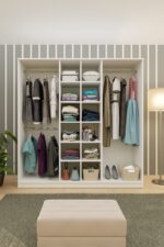 Metalia Gm 089 Favorite 6 Kapılı Aynasız Beyaz Siyah Kulplu Gardırop - Görsel 3