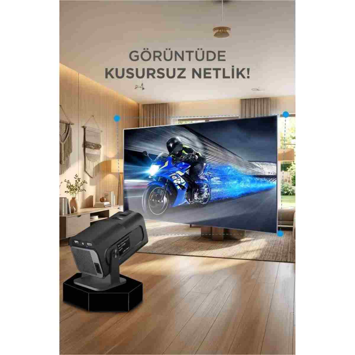 Torima Projeksiyon Cihazı Taşınabilir Ev Sinema 4K 1080P Android Akıllı Projektör HY320 Siyah - Görsel 11