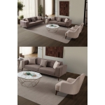 EDSY HOME Regnar 3+3+1+1 Koltuk Takımı Kahverengi - Sütlü Kahve