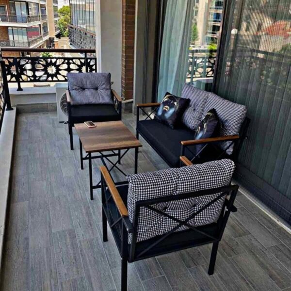 Sosyal Medya Dekorasyon Balkon, Cafe, Ofis, Bahçe Mobilyası, Masa Sandalye, Kanepe Koltuk, 2 1 1 Takım