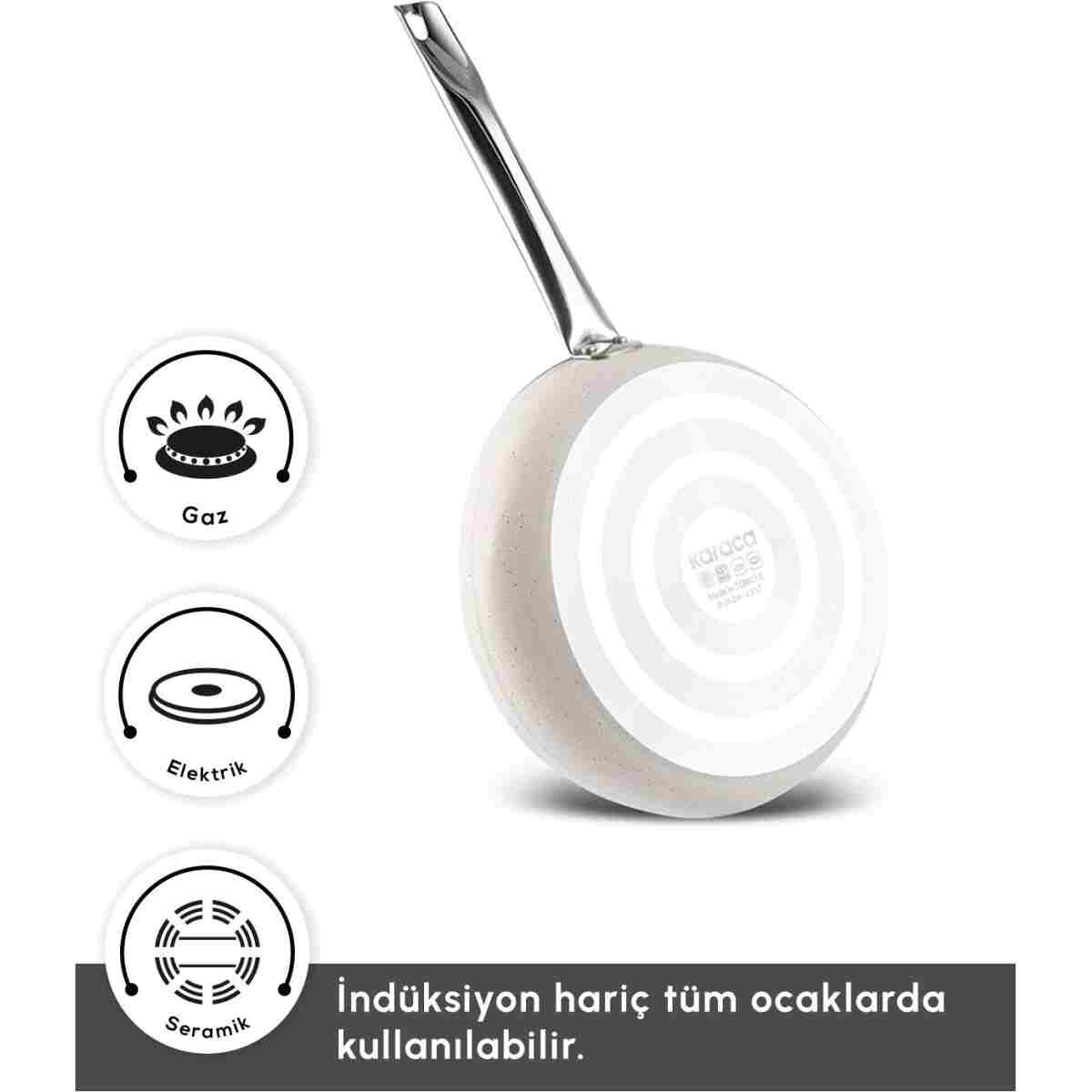 Karaca Biogranit White Stone 7 Parça Tencere Seti - Görsel 4