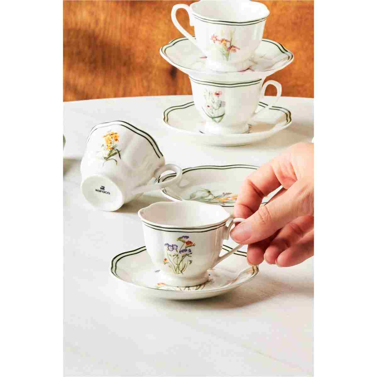 Karaca Little Garden 6 Kişilik Kahve Fincan Takımı 80 ml - Görsel 3