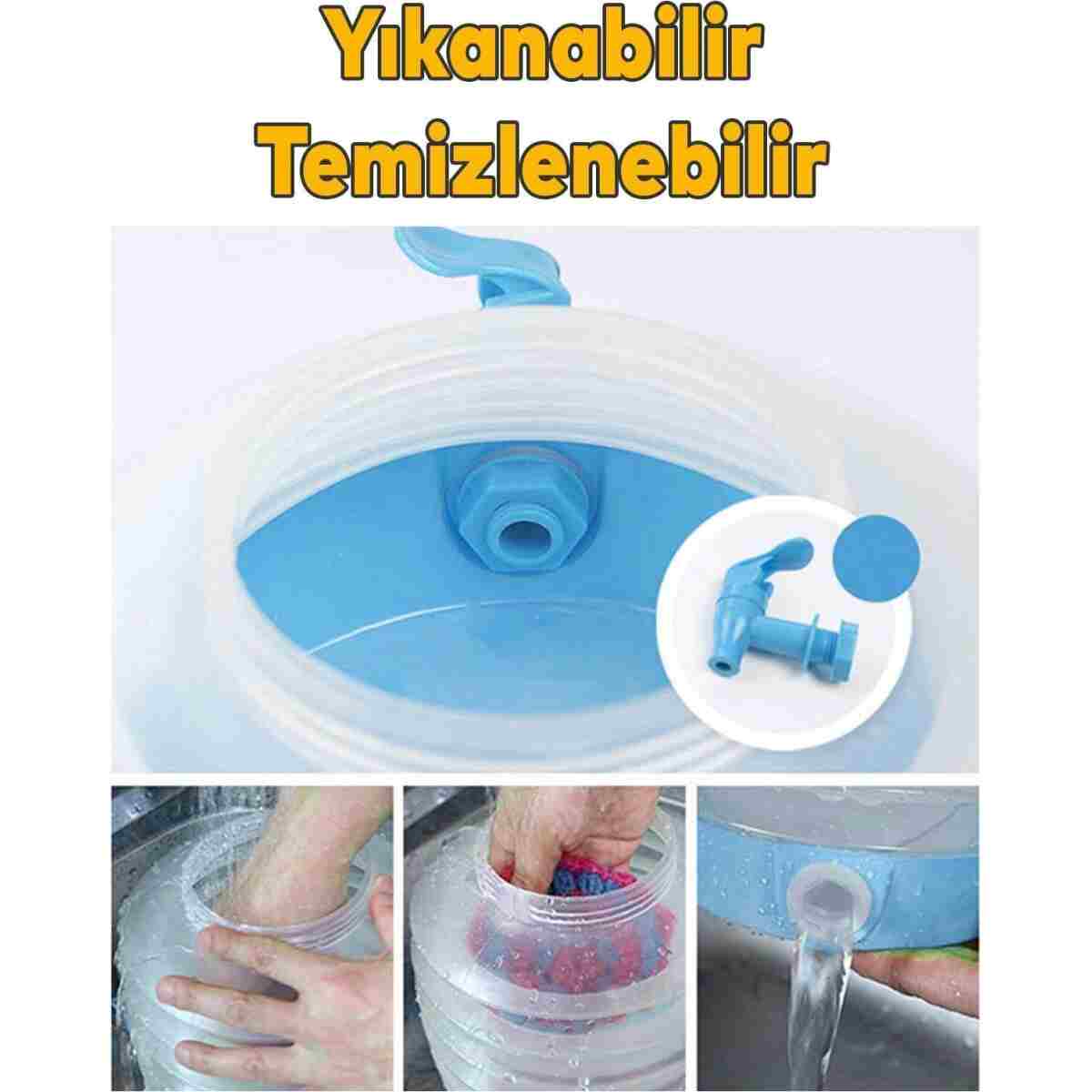 Badem10 Su Sebili Meşrubat Içecek Kabı Bidonu Musluklu Körüklü Damacana Akordiyonlu Katlanabilir 5.5 Litre - Görsel 7