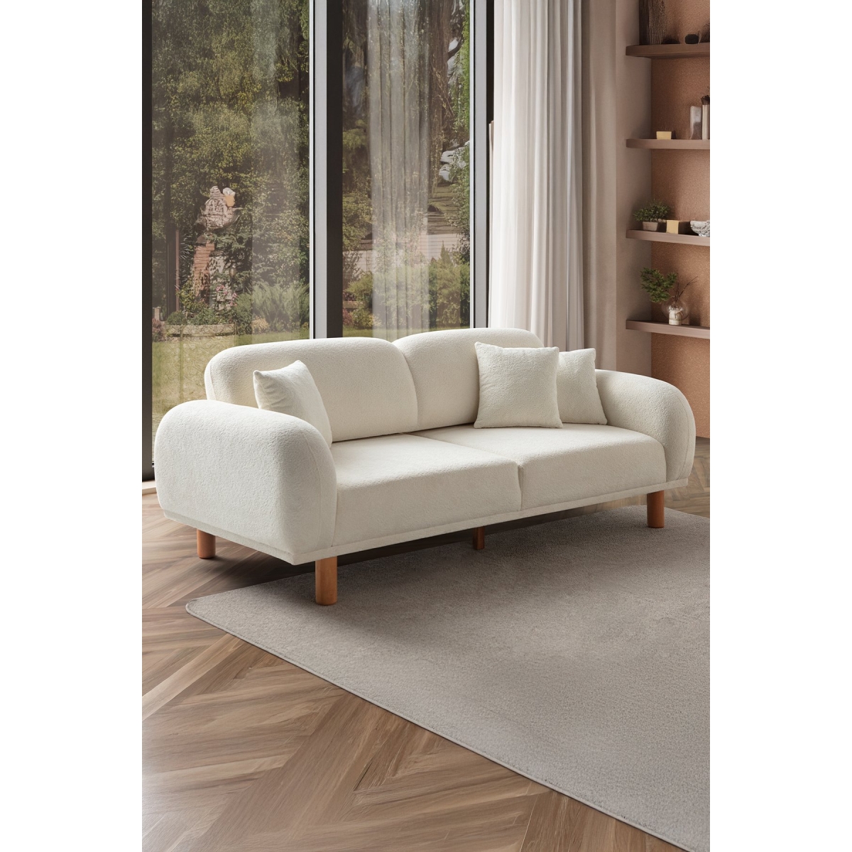 EDSY HOME Regnum Koltuk Takımı 3+3+1 Krem Renk - Görsel 4
