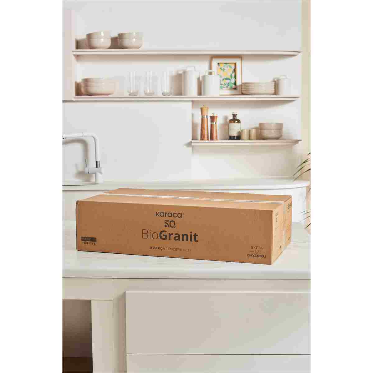 Karaca Bio Granit Blue Stone 9 Parça Tencere ve Tava Seti - Görsel 8