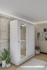Metalia GM 347 MENEKŞE BEYAZ SÜRGÜLÜ GARDIROP - Görsel 2
