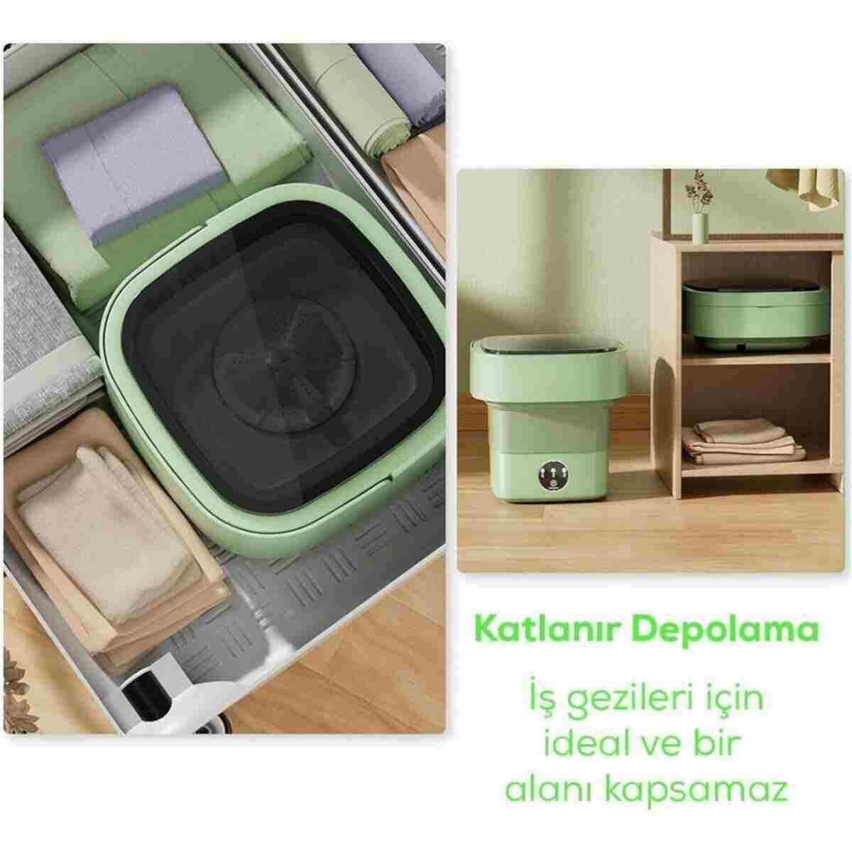 DEMPOWER Katlanabilir Çamaşır Makinesi - Seyahat, Kamp Ve Küçük Yaşam Alanları Için Ideal - Görsel 6