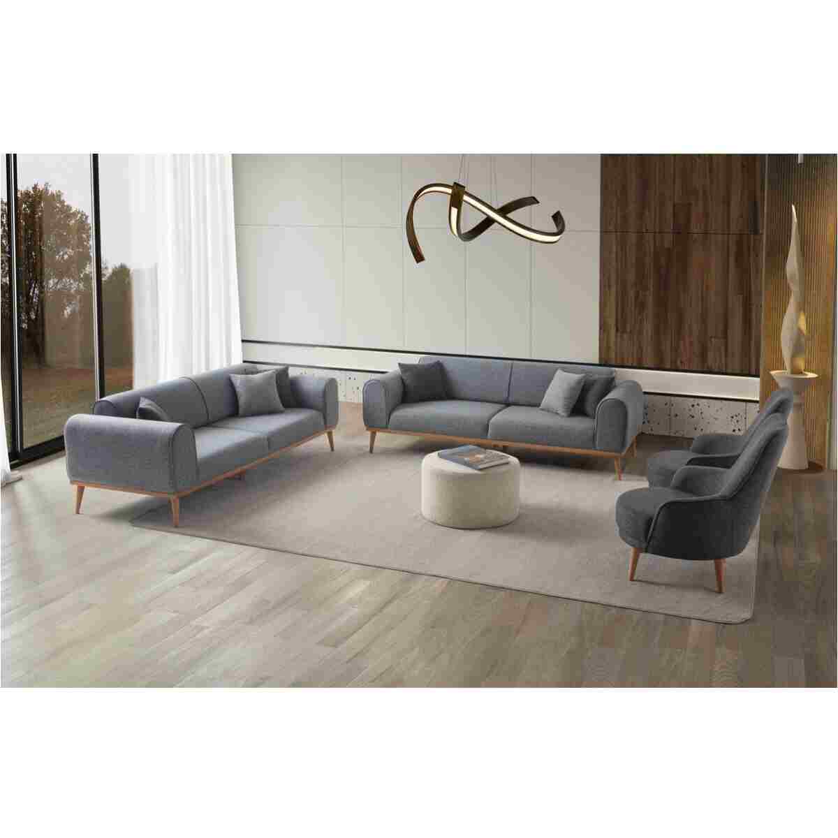 EDSY HOME Rebull 3+3+1+1 Koltuk Takımı Gri Renk - Görsel 2