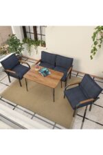 Mygusi Hayal Balkon, Bahçe, Cafe, Metal Kanepe Koltuk Takımı , Bahçe Mobilyası, 60x90 Masalı - 211 Kahve - Görsel 9