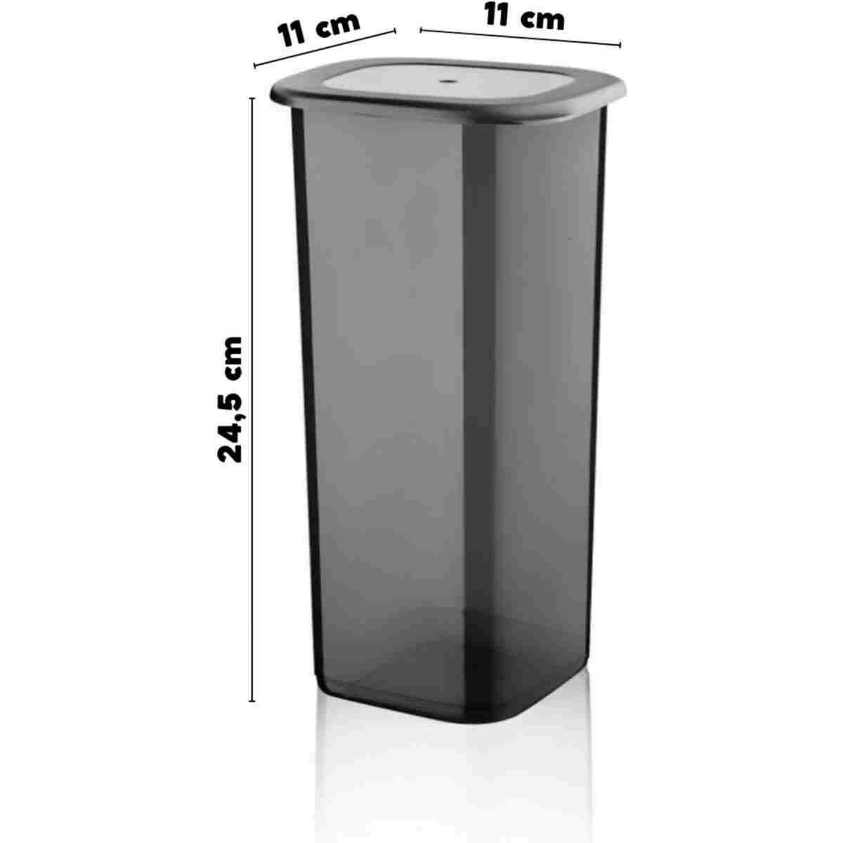 Nandy Home Etiketli 12 Adet 1750 Ml Ekonomik Kırılmaz Antrasit Saklama Kabı - Görsel 5