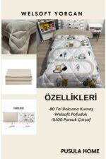 yok yok evim eve dair her şey Welsoft Pofuduk Çift Taraflı KEPÇE İŞ MAKİNALARI Desenli Tek Kişilik Yorgan Uyku Seti - Görsel 6