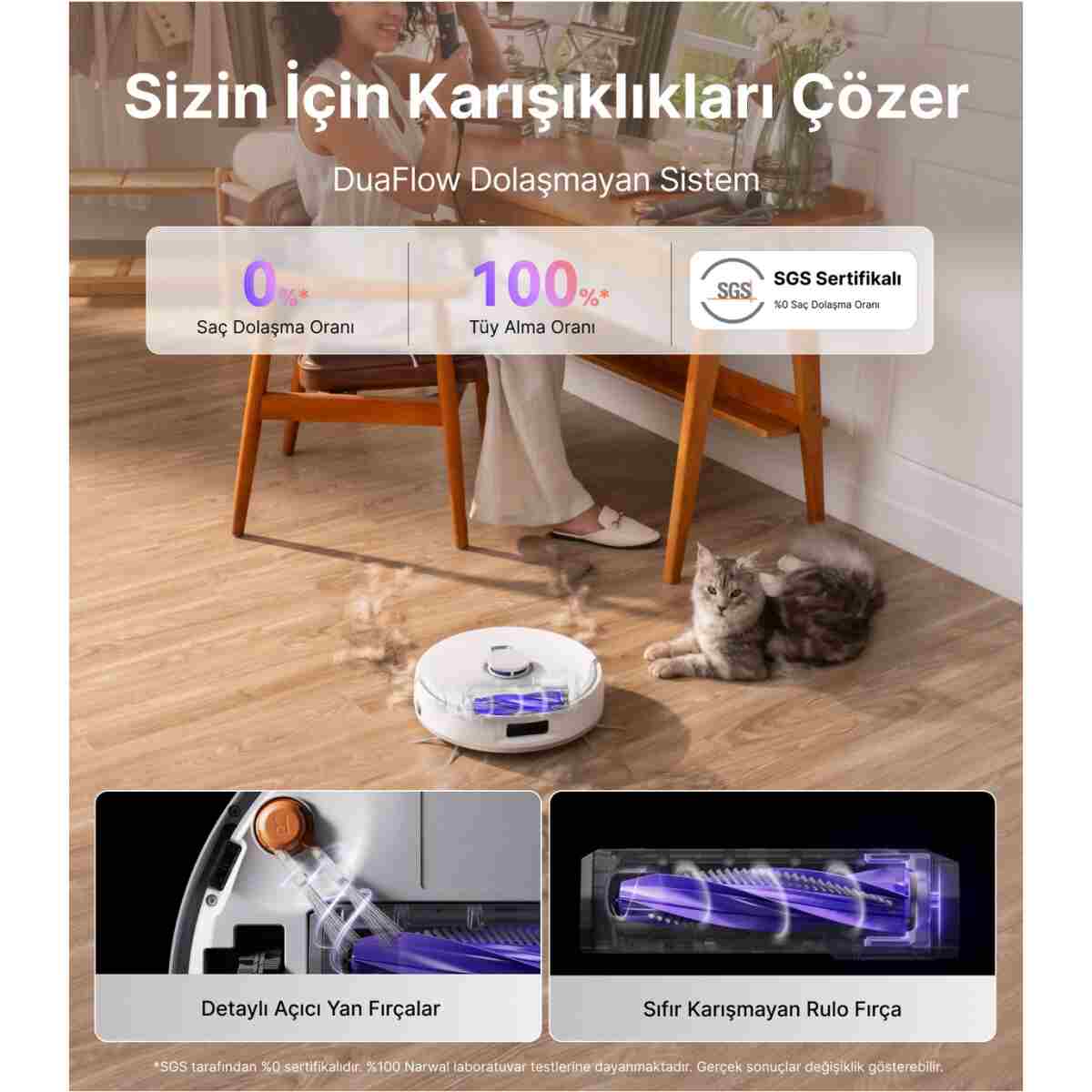 Narwal Freo Z10 Akıllı Robot Süpürge Beyaz,15.000PA Emiş Gücü - Görsel 11