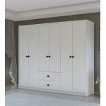 Metalia Gm 069 Delüx 6 Kapı 2 Çekmeceli Düğme Kulplu Gardırop