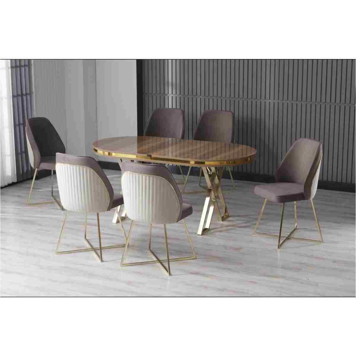 ÜNALMIŞ Mutfak Yemek Masa Sandalye Takımı Lüx Quality 90x170 (1MASA-6SANDALYE) - Görsel 6