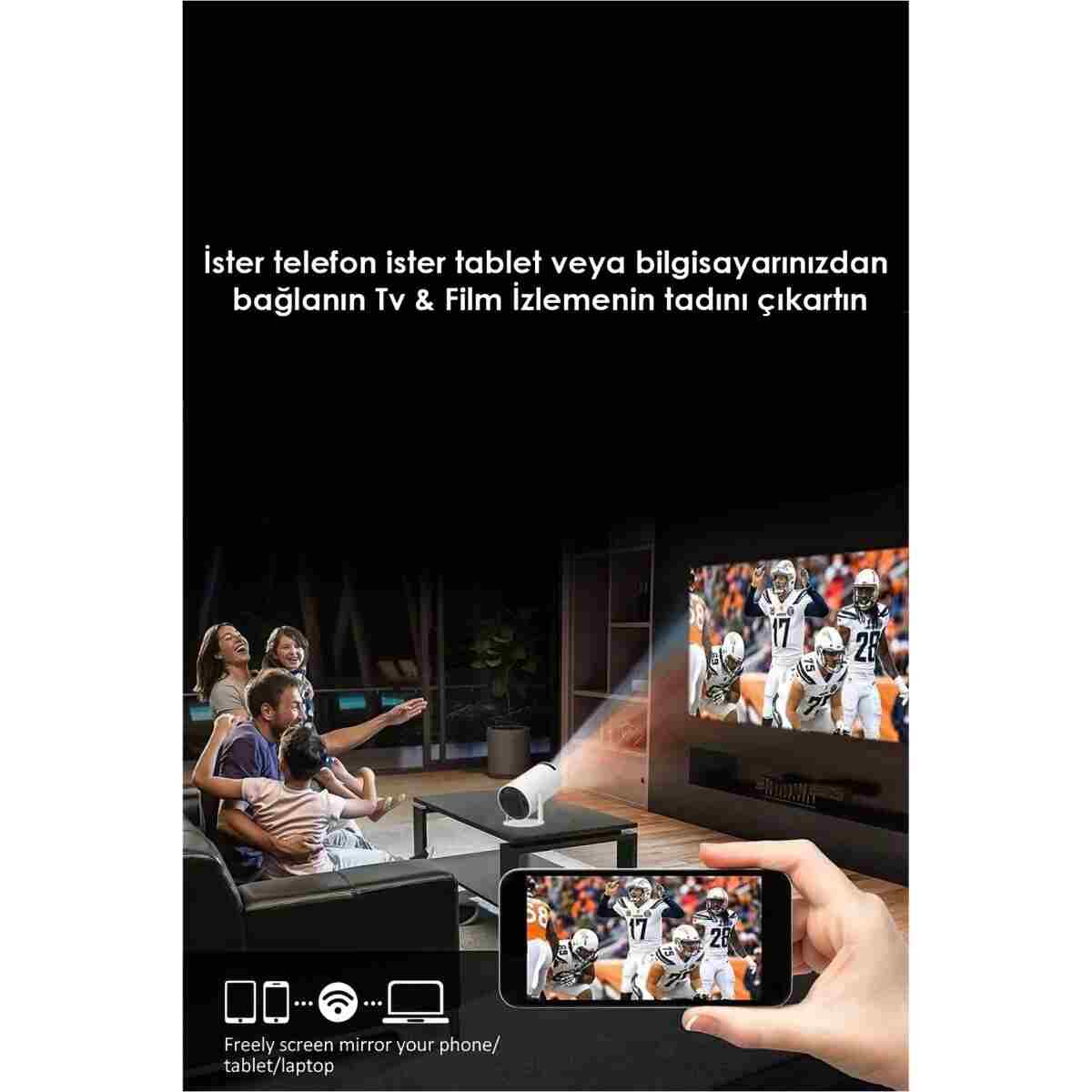Genel Markalar Taşınabilir Projektör 2560*1440P/Wifi/Bluetooth/Android 11 - Görsel 7