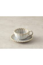 English Home Fiore New Bone China 4 Parça 2 Kişilik Kahve Fincan Takımı Gri - Görsel 2