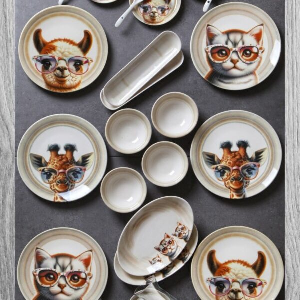 Kitchen Life 32 Parça 6 Kişilik Sweet Animals Porselen Kahvaltı Takımı By Bone