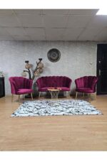 ZAFİR Papatya Çay Seti Koltuk Takımı Gold Sivriltme Ayak, Balkon, Salon, Ofis, Cafe Koltuk Takımı - Görsel 13