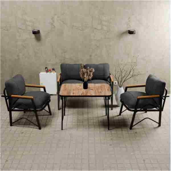MB GARDEN FURNITURE Simetri Model, Balkon, Bahçe, Cafe, Metal Koltuk Takımı 2 1 1 Masalı