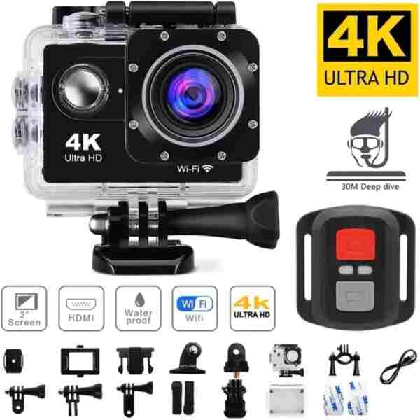 ErginGroup 4K Ultra HD Kumandalı Sports Kamera Suya Dayanıklı Aksiyon Kask Motosiklet İzciTakip Video Kamerası