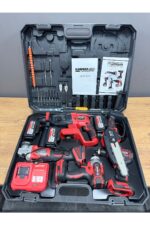 LUNAX Kimmer Plus 21v Akülü 5'li Set Kırıcı Delici Hilti Taşlama Somun Sıkma Vidalama Budama Kırmızı Renk - Görsel 2