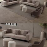 EDSY HOME Regnar 3+3+1+1 Koltuk Takımı Sütlü Kahve + Kahverengi