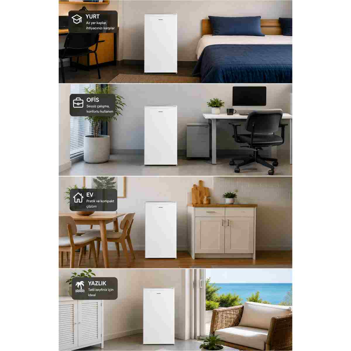 KUMTEL 93 L Beyaz Büro Tipi Mini Buzdolabı HMB-110 - Görsel 12