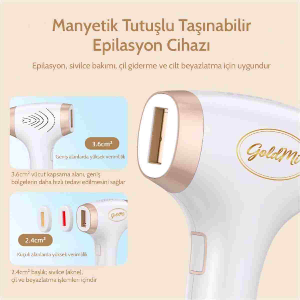 GoldMi Ipl Buz Lazer Epilasyon Cihazı - Sınırsız Atım Cilt Gençleştirme Otomatik/Manuel 21J Yüksek Enerjili - Görsel 12