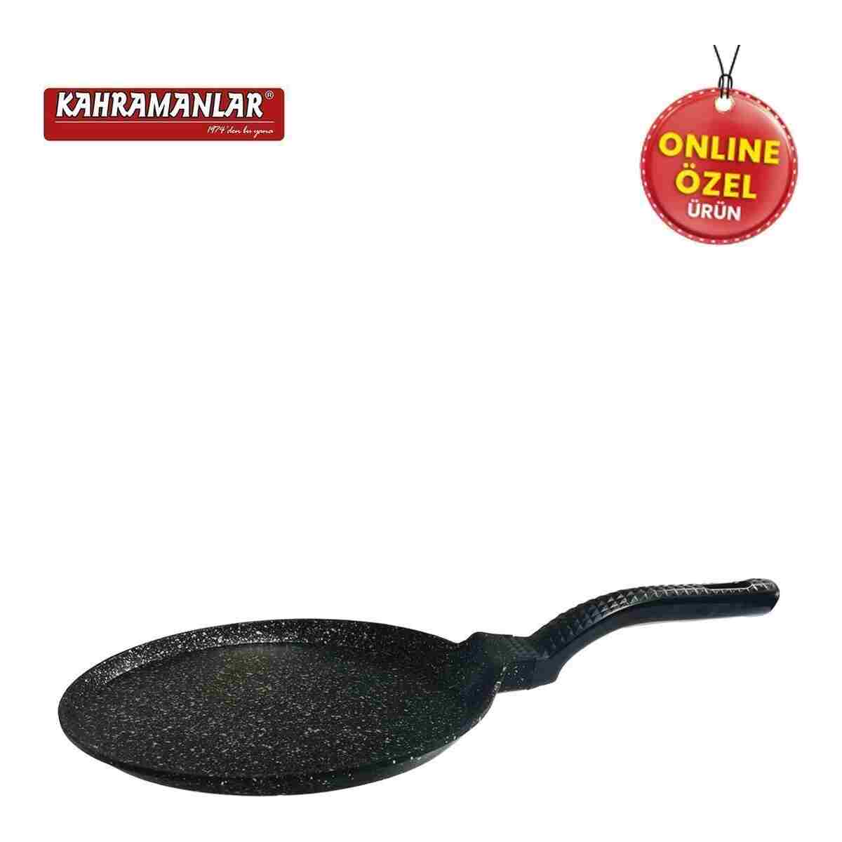 Kahramanlar Helegra Döküm 26 Cm Siyah Krep Tavası - Görsel 3