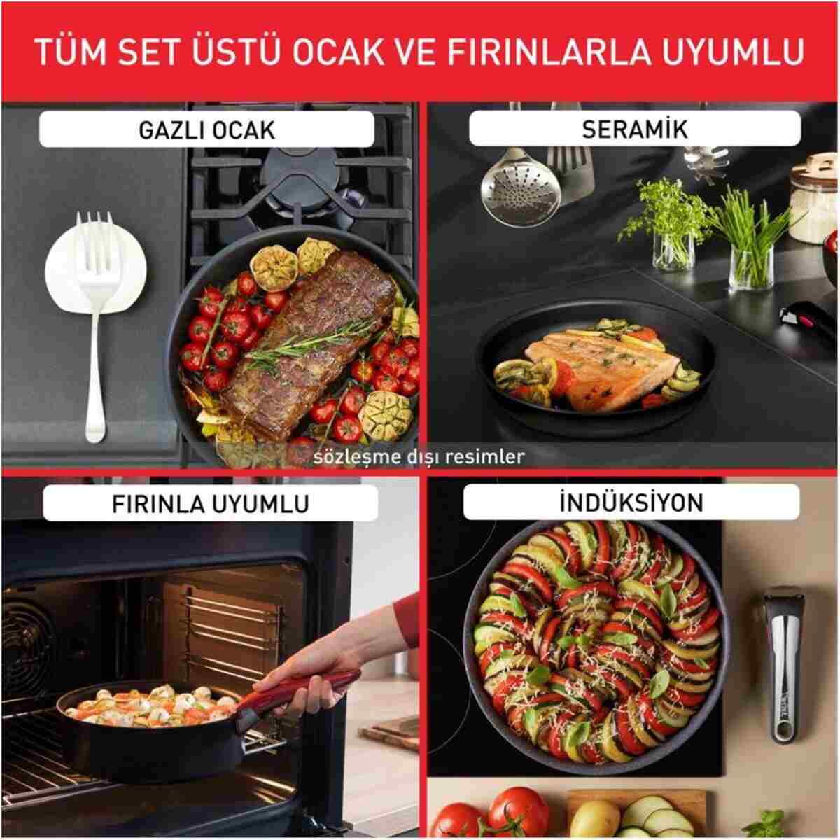 TEFAL Titanyum Ingenio Unlimited 6X Küçük Set 3 Parça - Görsel 6