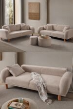 EDSY HOME Regnum Koltuk Takımı 3+3 Krem Renk - Görsel 9
