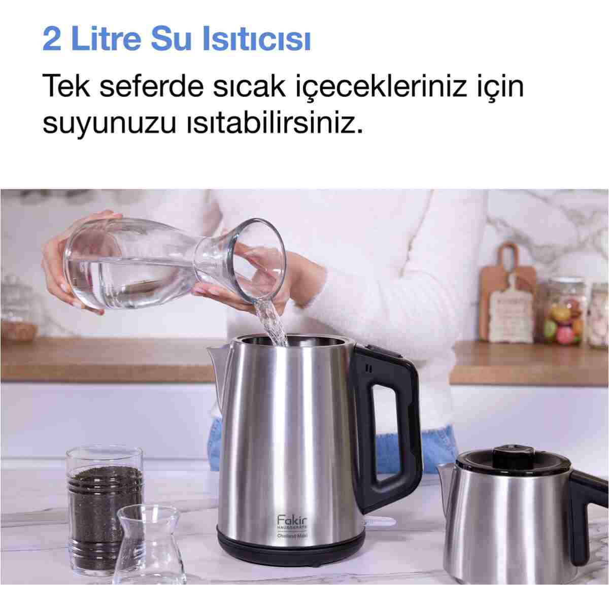 Fakir Chailand Maxi XXL Çay Makinesi Inox 1650W 2L Su 1.45L Demlik Otomatik Kapanma Çaycı - Görsel 5