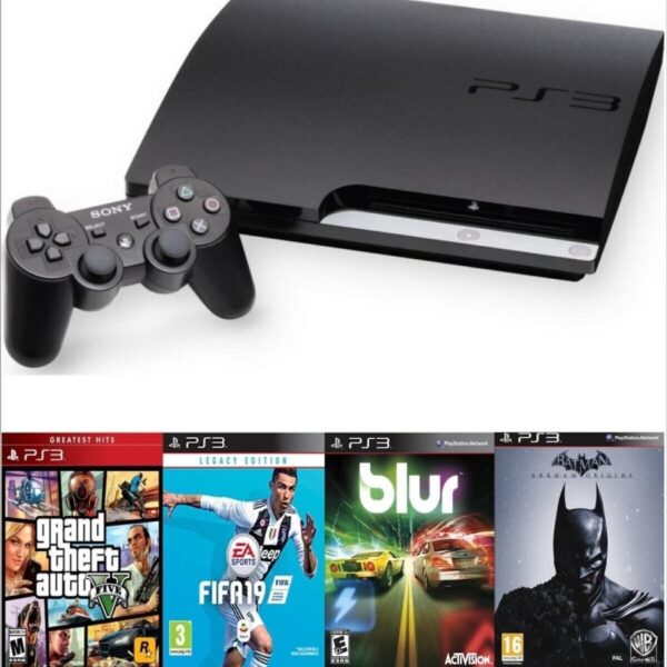 Konsol Market Playstation 3 Slim 500 Gb + 2 Kablosuz Kol + 50 Dijital Oyun (garantili yenilenmiş cihaz