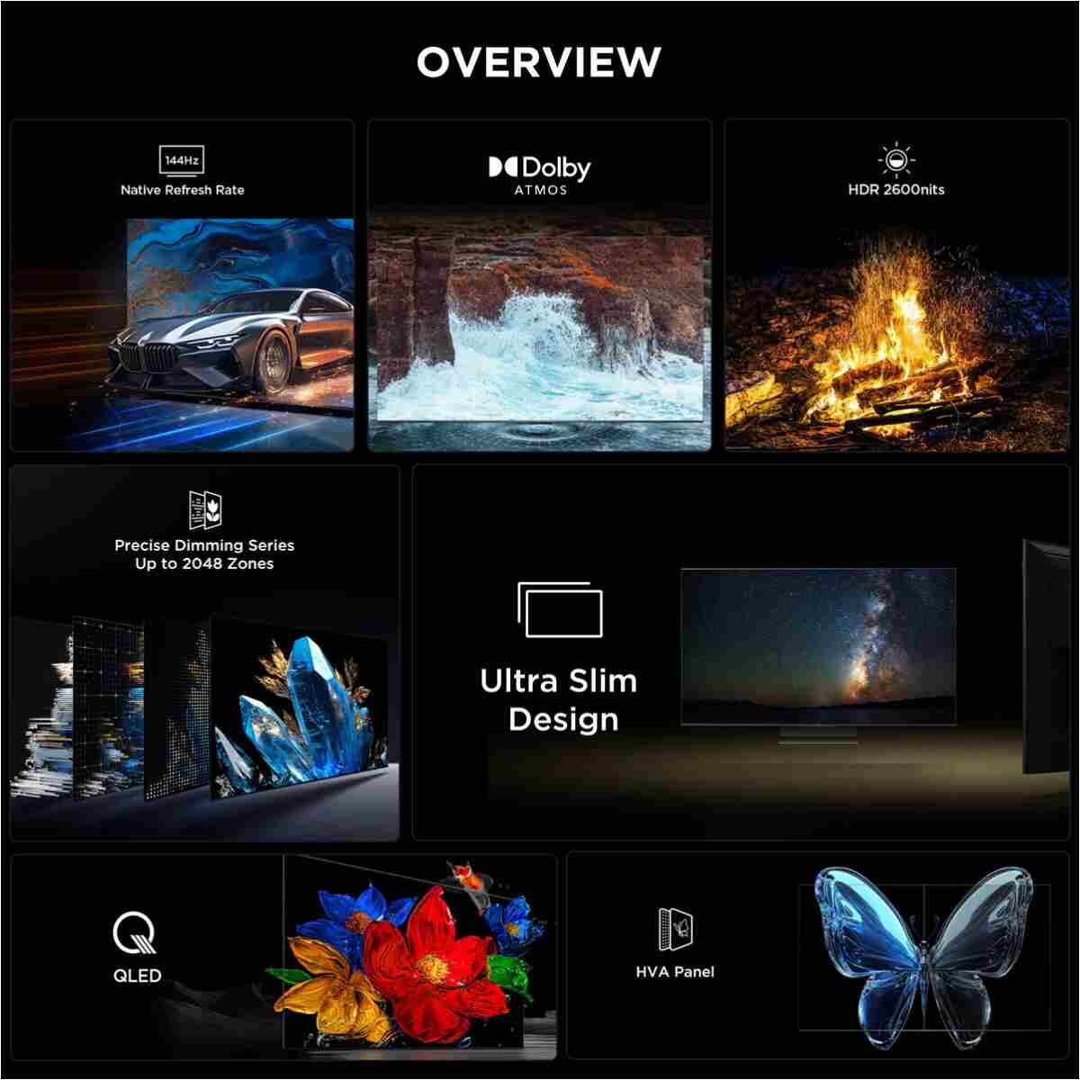TCL 55Q7C 55" 139 Ekran Uydu Alıcılı 4K Ultra HD Smart QD Mini LED Google TV - Görsel 2