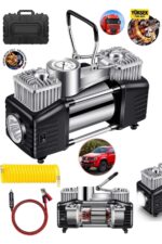 MOONSHOP Profesyonel Çift Pistonlu 12V 185 Psi Dakikada 85Lt Araç Araba Lastik Bot Şişirme Kompresörü