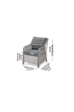 Tu Tienda PETRA 3+1+1+MASA+2PUF BAHÇE BALKON MOBİLYASI,GRİ RATTAN/VİZON KUMAŞ - Görsel 5