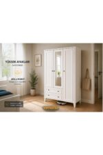 VENATTO MADRİD 3 KAPILI,2 ÇEKMECELİ,AYNALI DOLAP/GARDIROP (%100MDF) - Görsel 8