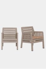 Modalife Silva 3-1-1-s Minderli Bahçe Takımı Balkon, Bahçe, Teras Mobilyası, 5li Bahçe Oturma Grubu Cappucino - Görsel 2
