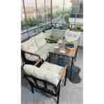 Madame Home Krem Balkon, Bahçe,Teras,Cafe - Salon - Metal Kanepe Koltuk Takımı - 2+1+1 + Masa