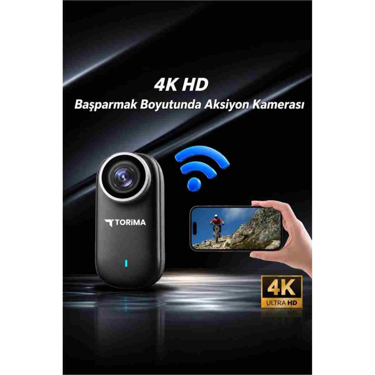 Torima Aksiyon Kamerası 4K Manyetik Giyilebilir CMR38 Siyah - Görsel 5