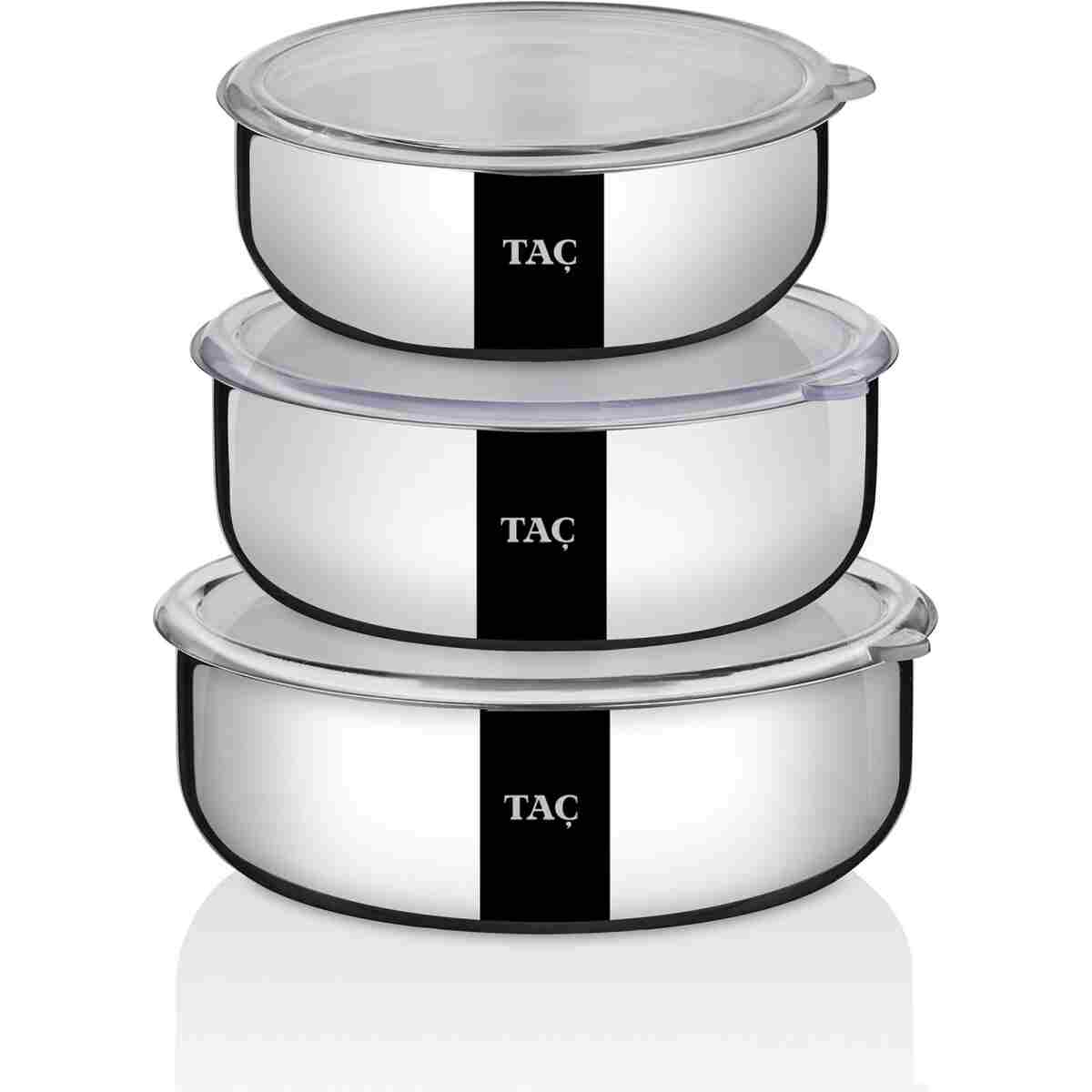 Taç TrioBox Çelik Saklama Kabı Seti (16-18-20 Cm) 6 Parça - Görsel 3
